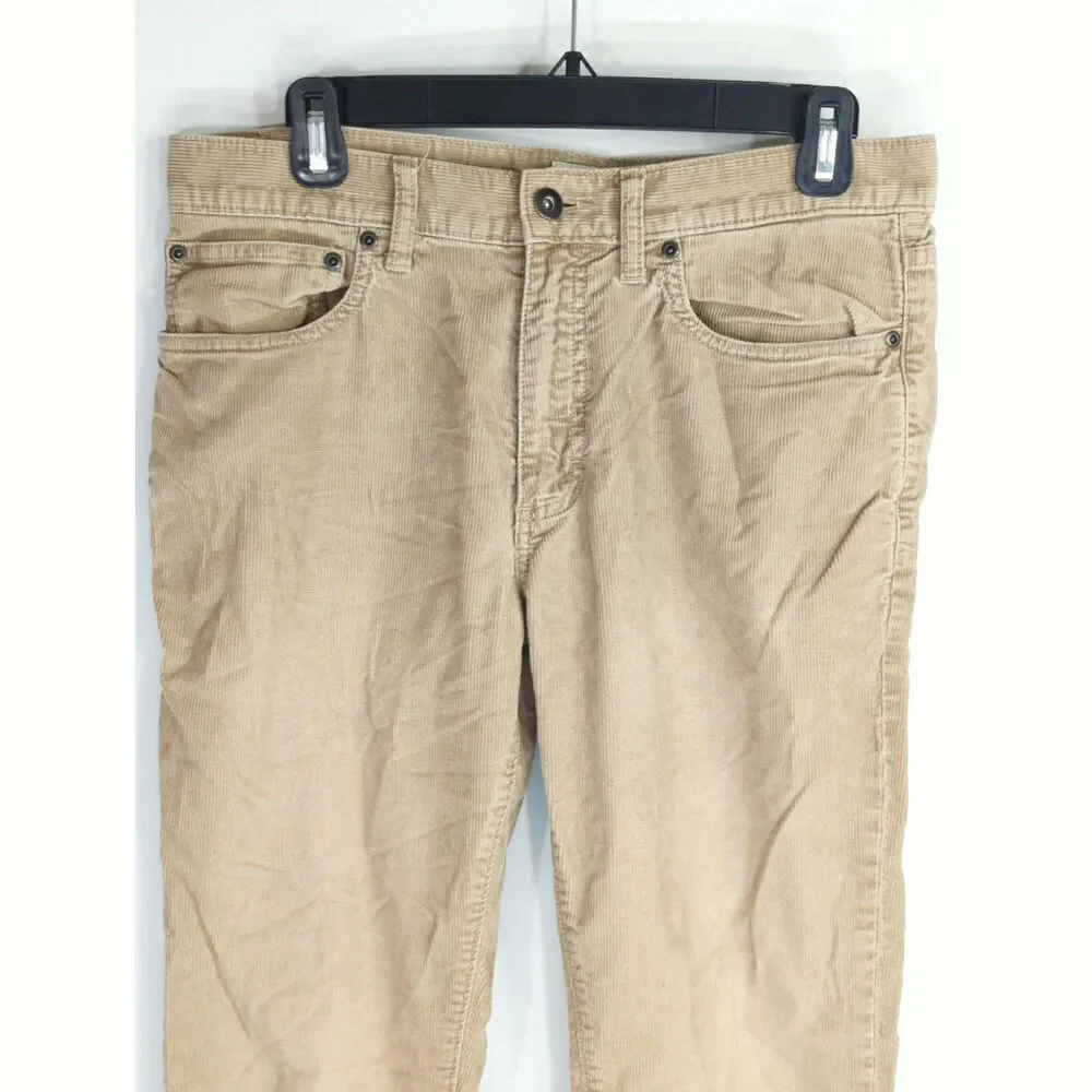 J. Crew Mens Khaki Corduroy Cotton Straight Fit Slim Fit Pants Size 31W X‎ 32L